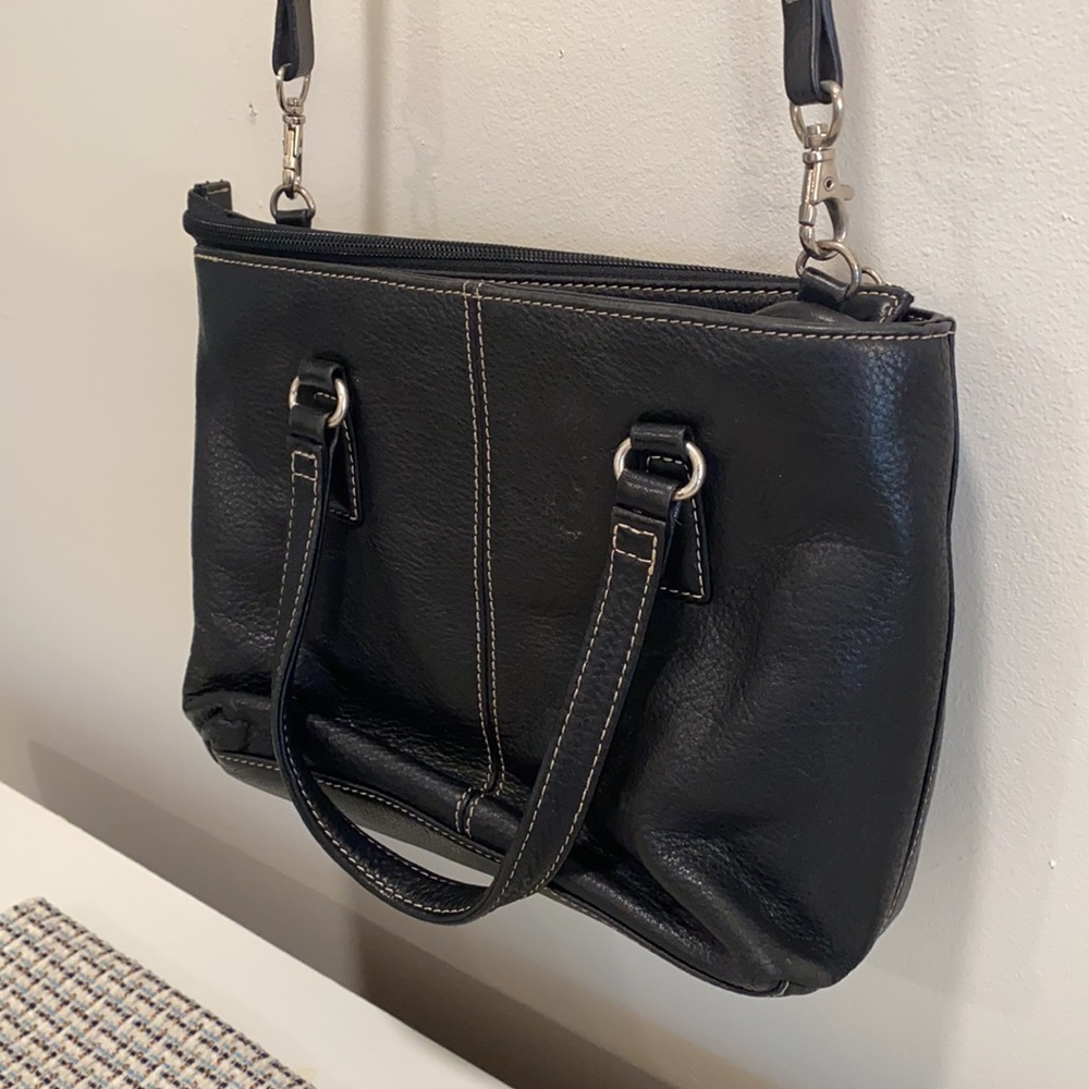 Fossil black leather crossbody shoulder small bag pebbles leather